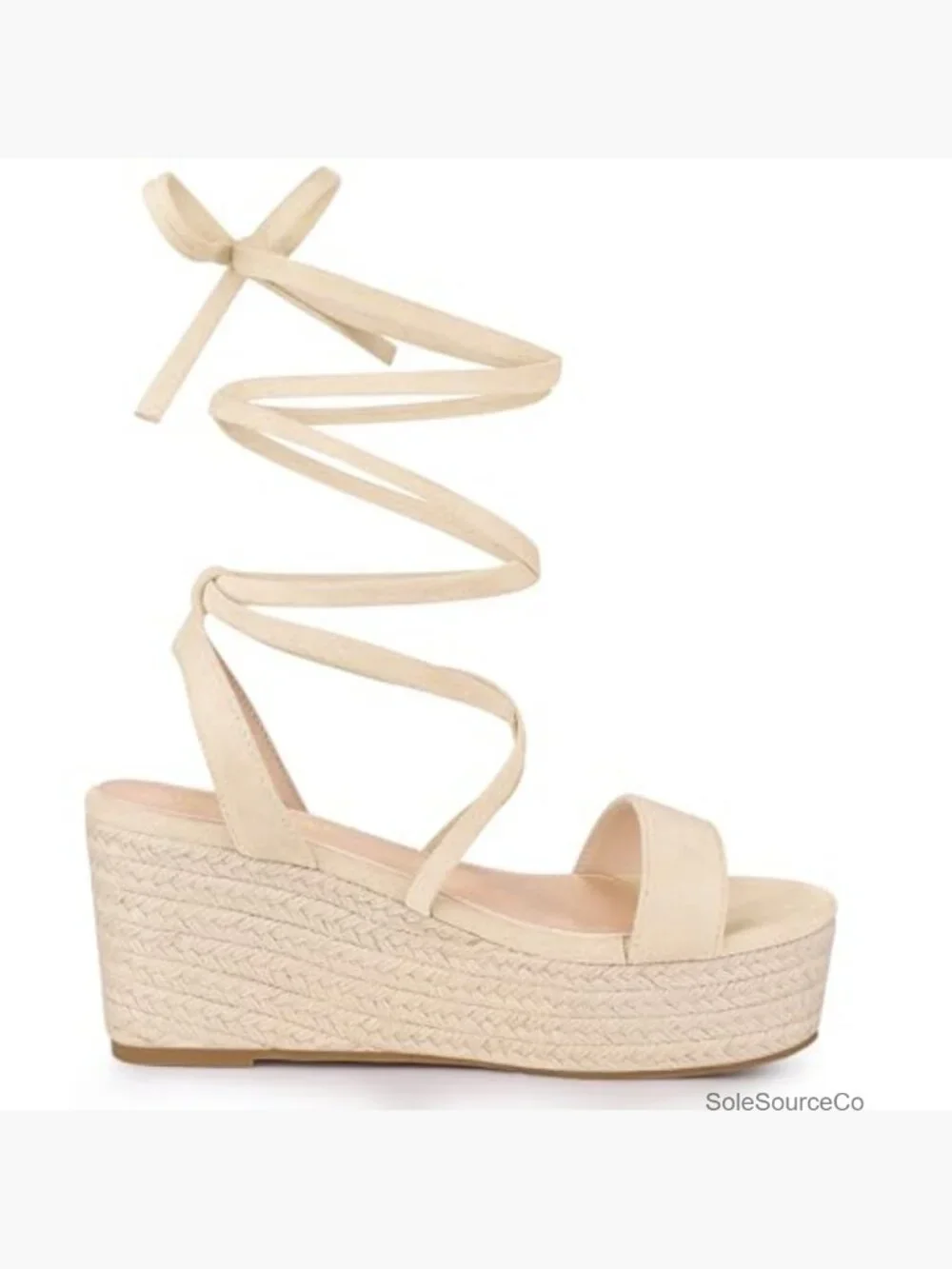Lace Up Wedge Heel Slingback Platform Strappy Sandals